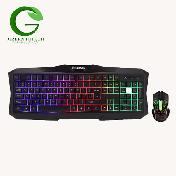 <NEW> Bộ Phím và Chuột Bosston 837 LED 7 MÀU USB - Combo Gaming Keyboard