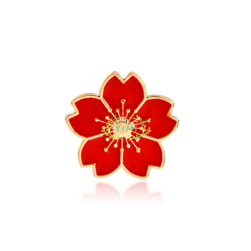 COD Sweet Cherry Blossom Trâm Dripping Flower Lapel Pin Badge Phụ kiện quần áo❤Yimi❤