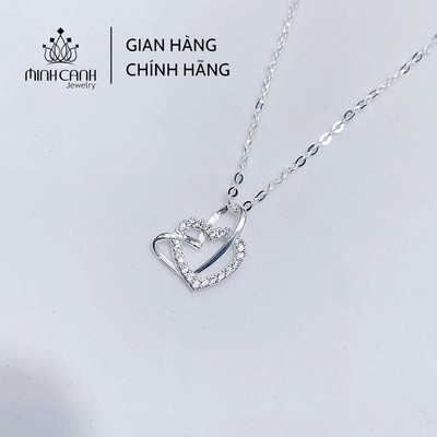 Vòng Cổ Bạc Minh Canh Jewelry Hai Trái Tim Lồng Nhau