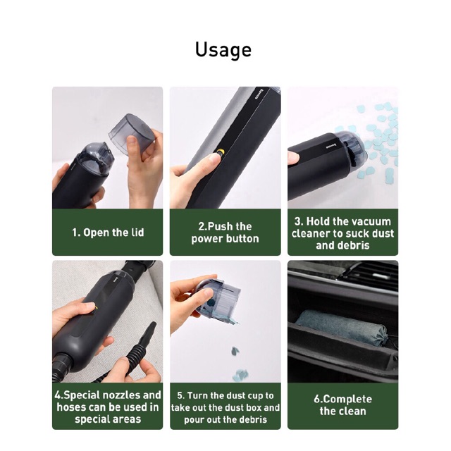 [Mã ELMS5 giảm 7% đơn 300K] Máy hút bụi cầm tay chuyên dụng cho xe hơi Baseus A2 Car Vacuum Cleaner (5000pa, 70W) | BigBuy360 - bigbuy360.vn