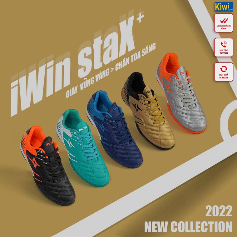 Giày Bóng Đá Iwin StaX 2022 Đế TF Đá Cỏ Nhân Tạo, Full 5 Màu Siêu Đẹp, Đá Siêu Êm