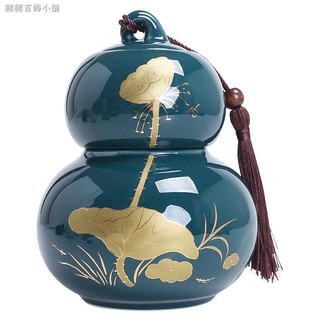 Hũ gốm đựng lá trà màu xanh đỏ cỡ lớn