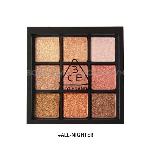 Bảng phấn mắt dạng nhũ 3CE Multi Eye Color Palette All Night 9 ô