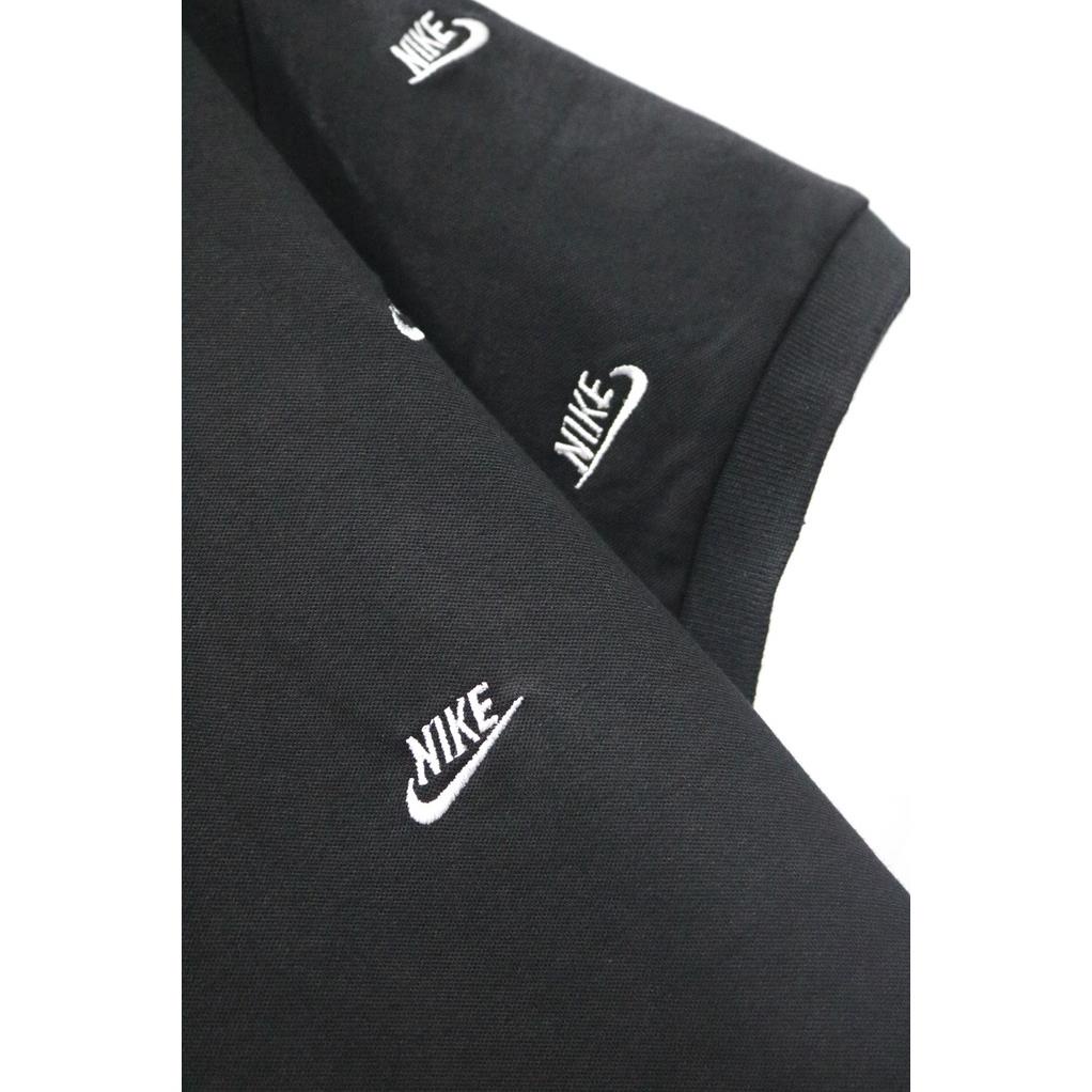 Áo thun Polo Full Logo Đen Thêu Nam Nữ Cổ Bẻ - Vải Vải Cá Sấu Cotton Lacoste Trẻ Trung Xịn