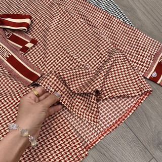 Sơ mi kẻ zic nơ lụa dior siêu hot