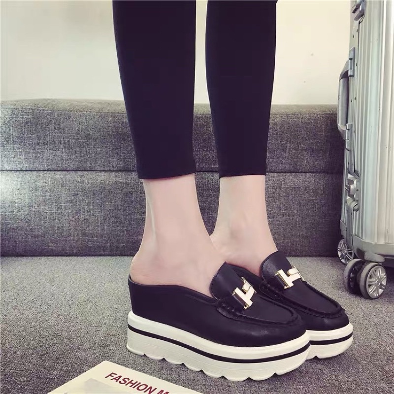 Dép sục độn đế tag H cao 10cm sẵn lẻ size