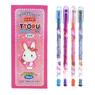 Hộp 12 Cây Viết Gel Ttoru D.A Gstar Ngòi 0.4mm Thơm Hương Nho ( Xanh, Đỏ, Tím, Đen )