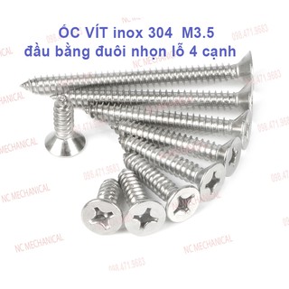 [SIÊU RẺ] ỐC VÍT inox 304  M3 đầu bằng đuôi nhọn lỗ 4 cạnh