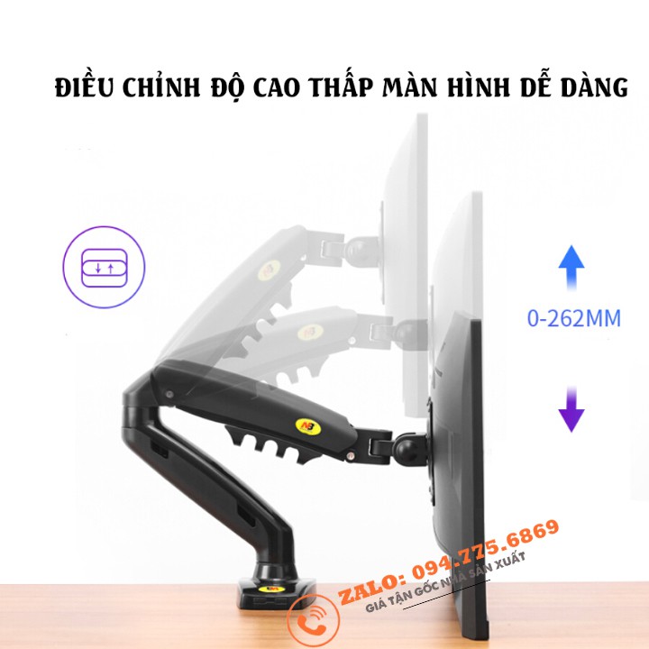 Giá Treo Màn Hình Máy Tính NB F80 / EZ1 17 - 30 Inch - Giá Đỡ Màn Hình F80 Gắn Bàn