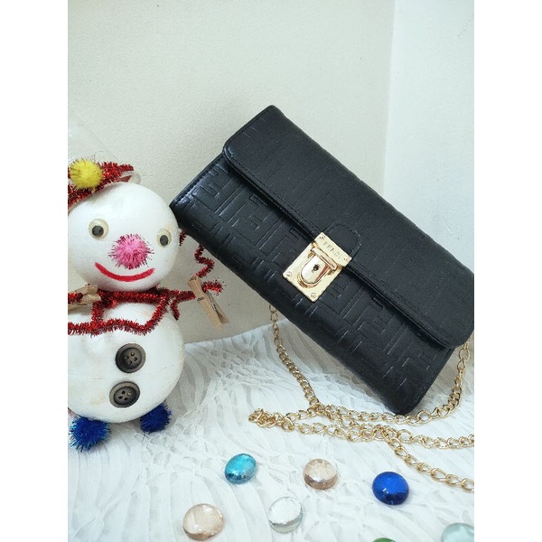 Ví dài nữ, Clutch da thật thời trang cao cấp Fendi FD fullbox