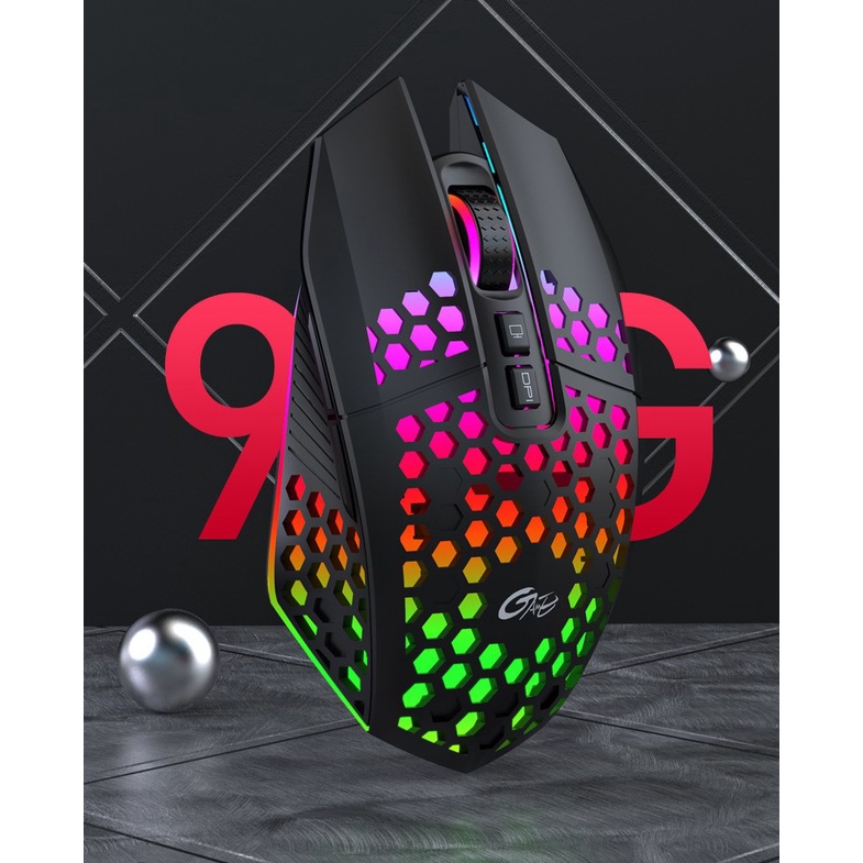 Chuột Gaming Không Dây X801 Thiết Kế Độc Lạ Có Đèn LED Phát Sáng Nhiều Màu Thiết Kế Hiện Đại Phong Cách