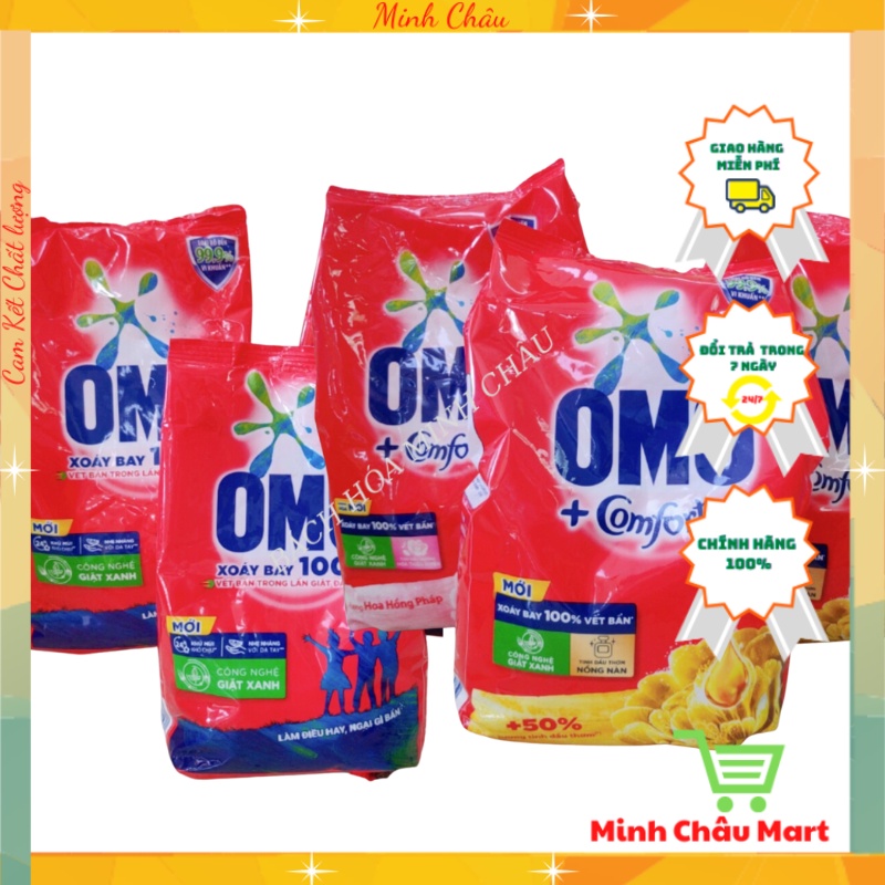 Bột Giặt Omo Comfort Tinh Dầu Thơm / Bột Giặt Bọt Sạch Thông Minh Gói 400g - 720g - 1,2kg