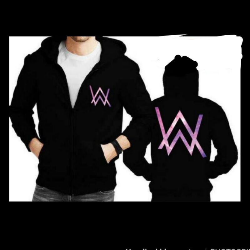 Áo Hoodie Phối Khóa Kéo In Hình Alan Walker Galaxy Cá Tính