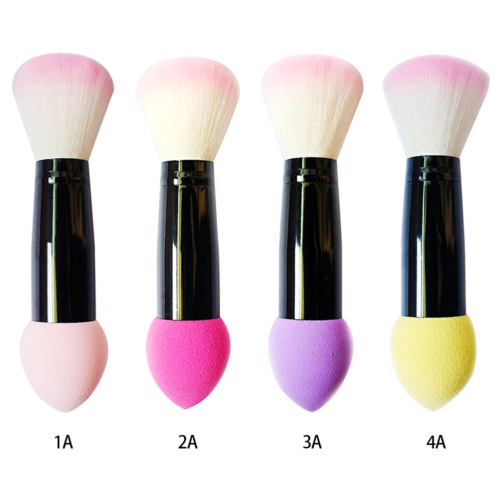 [Hàng mới về] Cọ trang điểm 2 đầu bằng nylon tay cầm kim loại nhiều màu