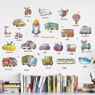 Decal phương tiện giao thông phụ đề tiếng anh cho bé( kt sau dán 1m3*95cm- Tuỳ chỉnh )