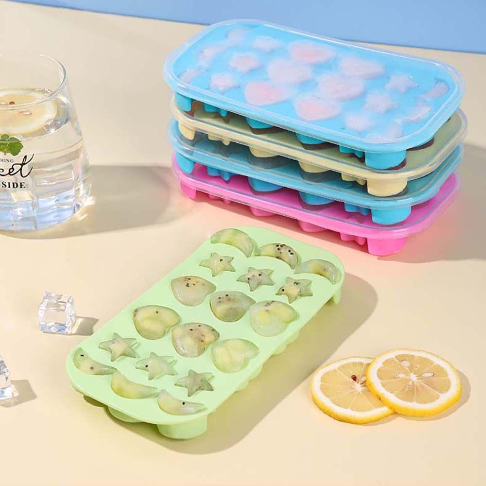 Khuôn Silicone Làm Đá Viên Hình Trái Tim / Mặt Trăng / Ngôi Sao 3D