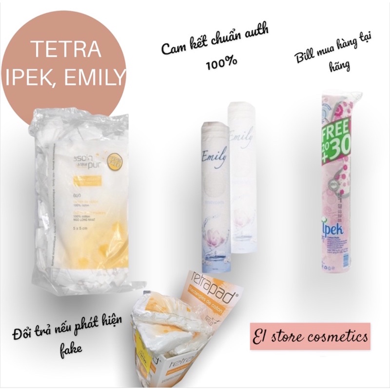 Bông tẩy trang PHÁP TETRA, IPEK, EMILY có sẵn.