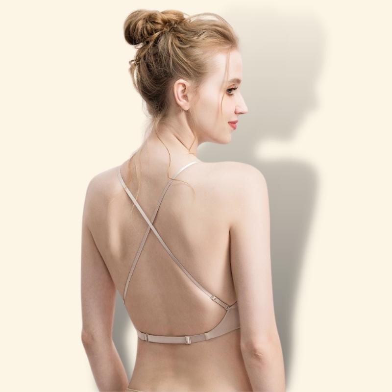 Bra 2 Dây Phi Bóng Dây Mảnh, Áo Lót Nữ Nâng Ngực Hở Lưng - 2025