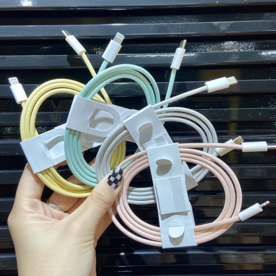 Cáp sạc nhanh IP dây dù hàng cao cấp 1m,2m cho điện thoại ip Xs Max 11 12 13 Pro Mini - keystore