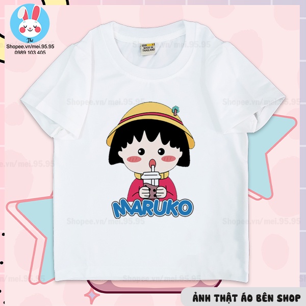 Áo thun in hình maruko tay ngắn, Áo cô bé maruko cho bé gái dễ thương
