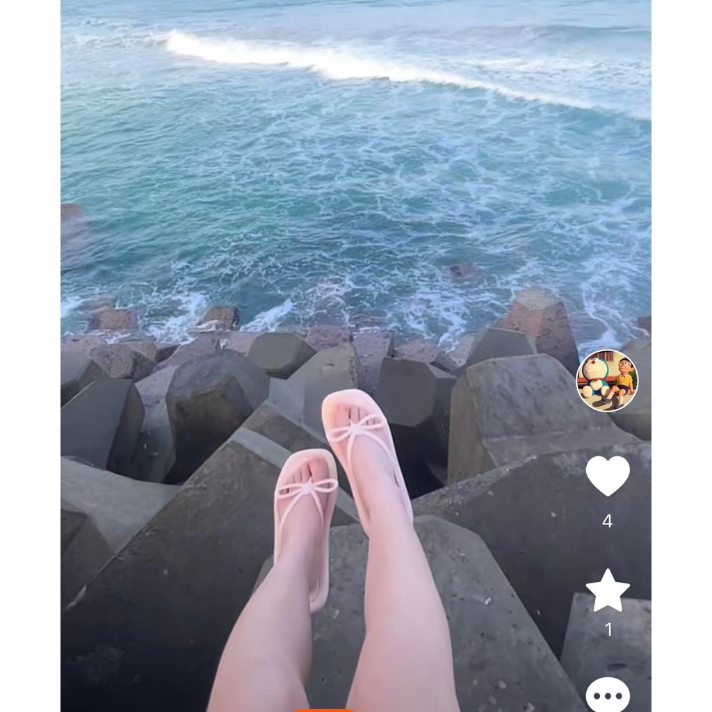 Dép tông kẹp xỏ ngón cao su nơ nhỏ