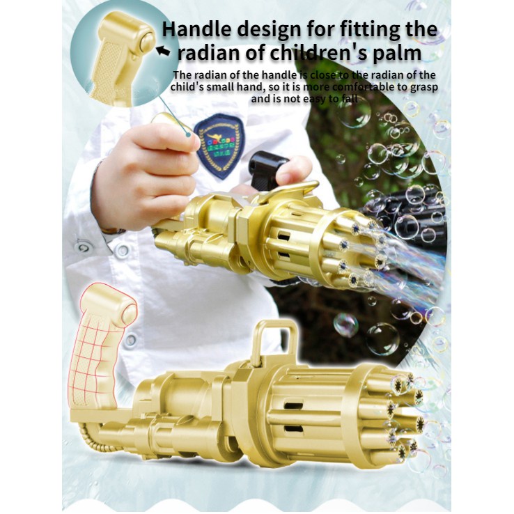 Máy Thổi Bong Bóng Xà Phòng 8 Lỗ Màu Đen/Hồng/Vàng Cho Bé