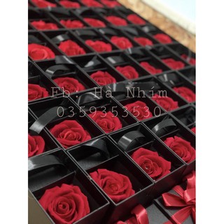 Hộp đựng son hoa lụa cao cấp (có nơ, có hoa đỏ)