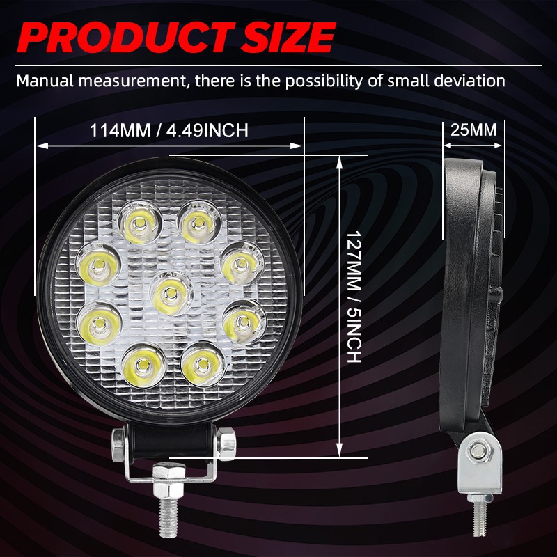 UNI-SHINE 4.3 Inch 3D LED Work Lights Car Lights 12V 24V Truck Lights Off Road Lights Fog Lights Led Driving Work Lights