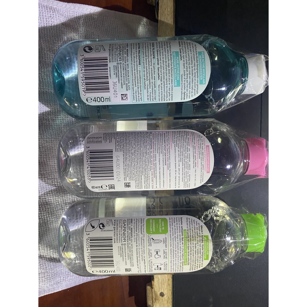 Nước tẩy trang Garnier da dầu mụn XANH/VÀNG/HỒNG 400ml | BigBuy360 - bigbuy360.vn