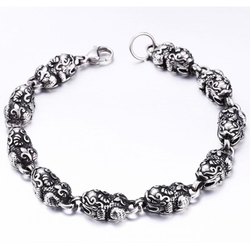 Vòng Tay Kim Loại Mặt Sư Tử Nhỏ Cổ Điển Thời Trang Cho Nam Và Nữ