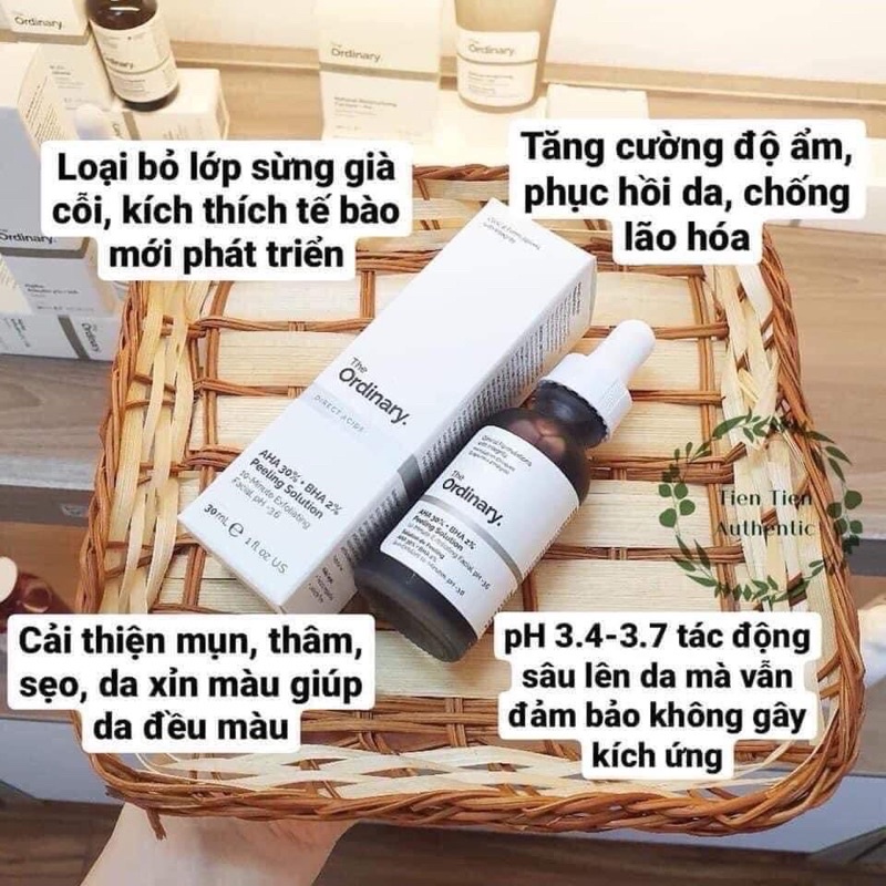 [Chính Hãng] Peel da sinh học The Ordinary AHA 30% + BHA 2% Peeling Solution 35ml