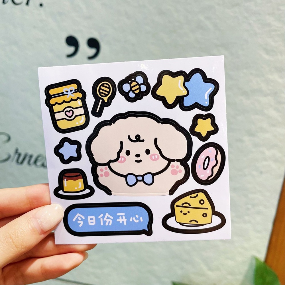 Miếng dán trang trí cốc nước bằng PVC chống thấm nước hình động vật đáng yêu