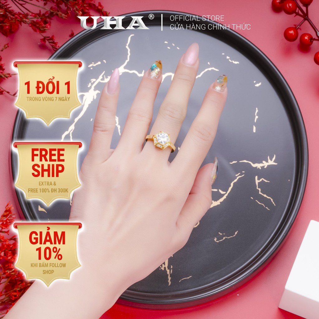 Nhẫn nữ đính xoàn N477 mạ vàng cao cấp (giá tốt nhất)