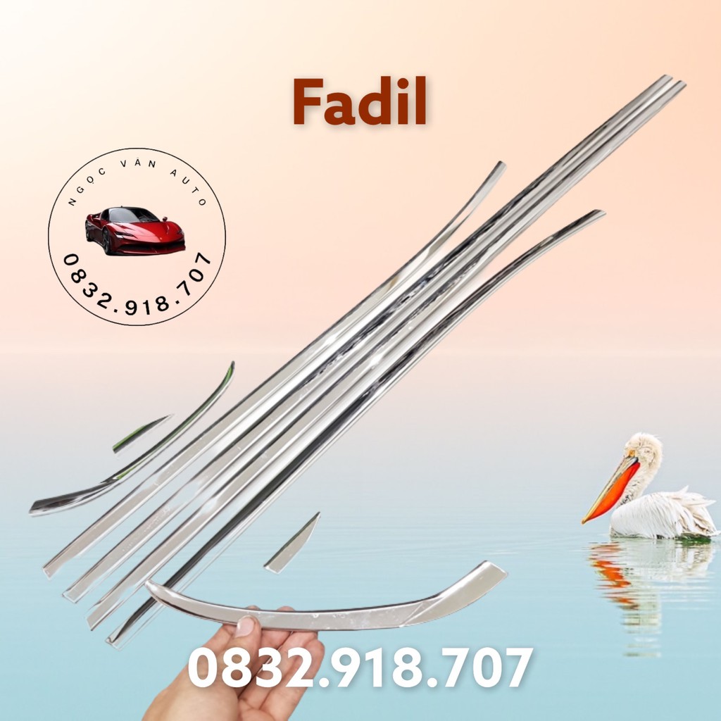 Nẹp chân kính Fadil 2019-2020-2021 inox 8 chi tiết