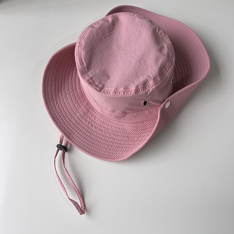 Hồng Nón Tai Bèo Vành Rộng Thoáng Khí Phối Dây Rút Thời Trang Nhật Bản Dành Cho Nữ