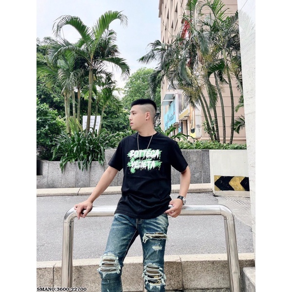 Áo Phông Nam BOTTECA VENETA Chữ In Đẹp - Áo Thun Nam Chữ Chảy Cao Cấp