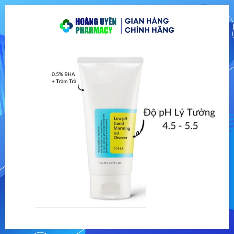 Gel rửa mặt tràm trà 0.5% BHA Cosrx Low pH Good moring gel cleanser 150ml