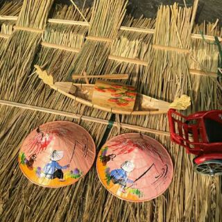 Nón lá vẽ mini trang trí