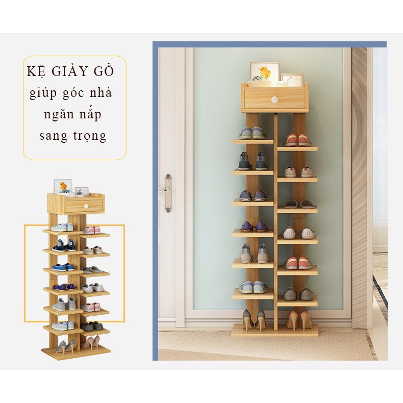 Kệ Gỗ Đựng Giày Dép 7 Tầng Dày 20ly