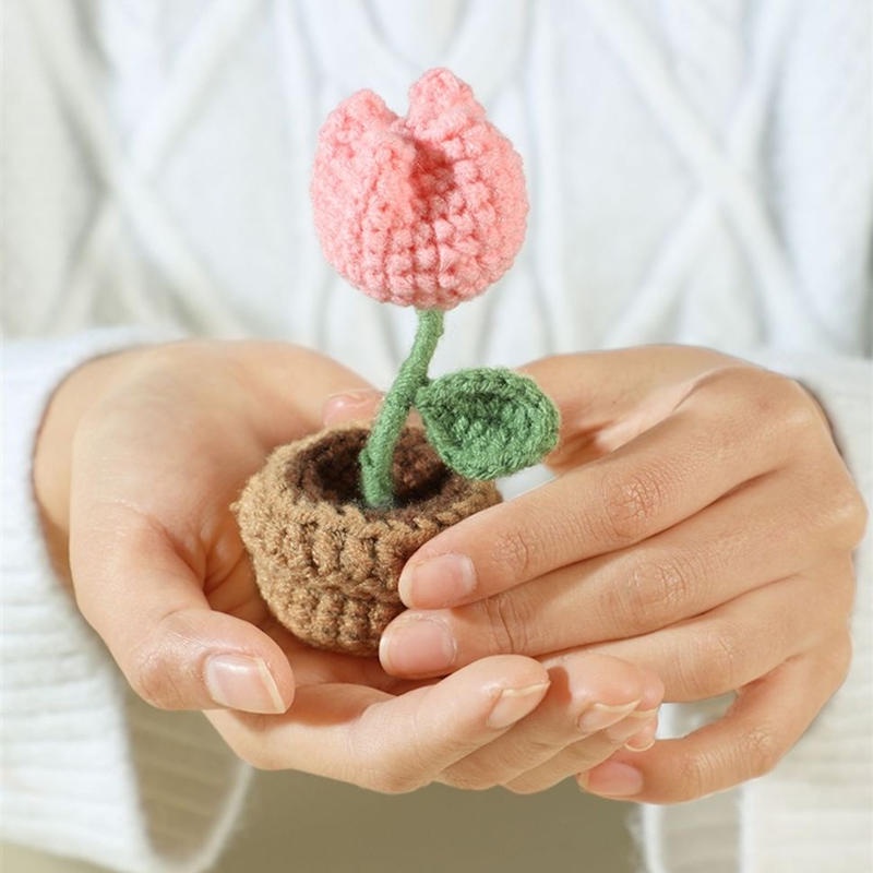 Bộ Dụng Cụ Đan Len Làm Chậu Hoa Thủ Công DIY