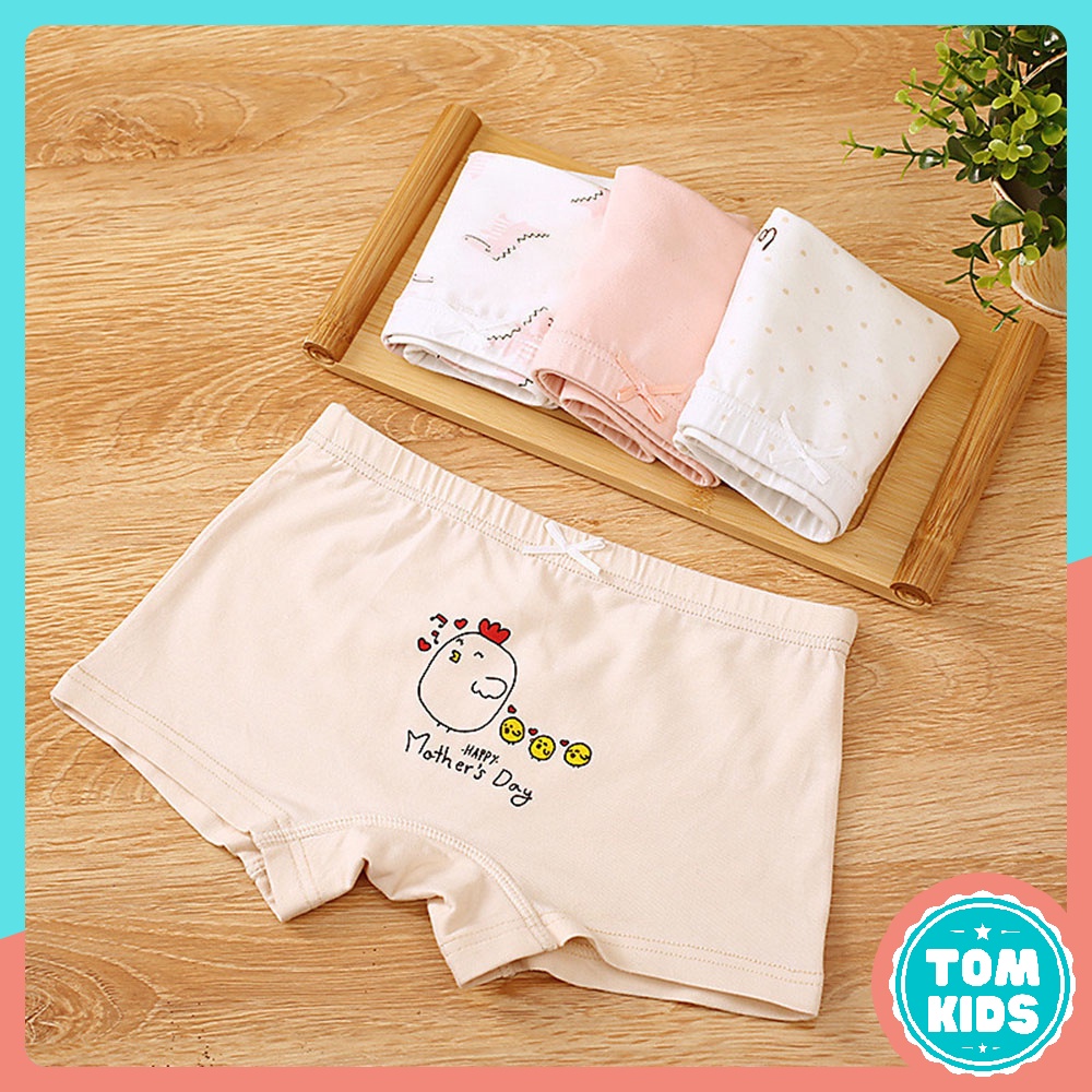 COMBO 4 Quần Chíp Bé Gái Chất Liệu COTTON Kháng Khuẩn Co Giãn Đàn Hồi Tốt Họa Tiết Thú Cưng Dễ Thương Mã DL-008