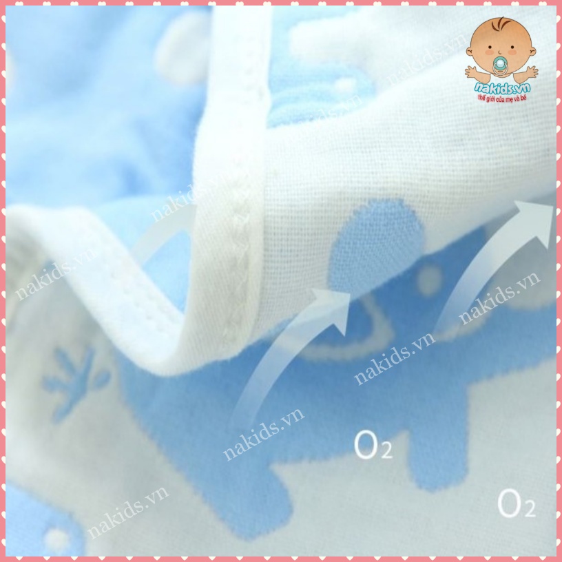 Chăn Cho Bé, Chăn Muslin 100% Cotton 6 Lớp Họa Tiết 2 Mặt Dày Dặn Và Mềm Mại Hàng Cao Cấp Loại 1