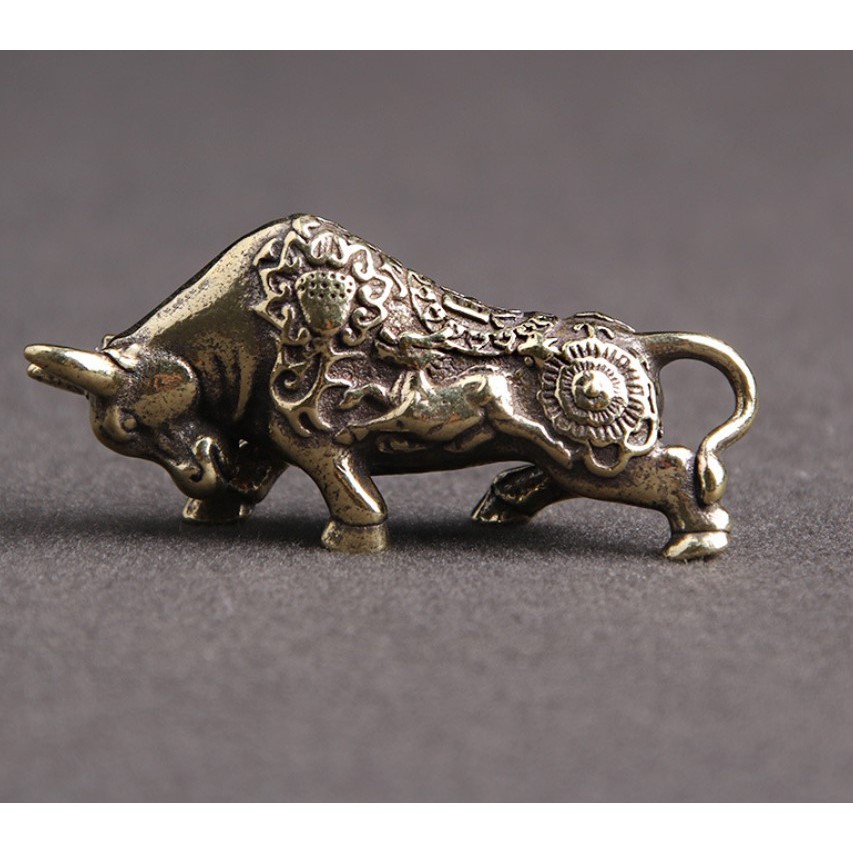 Tượng bò tót bằng Đồng 🎁FREESHIP🎁Tượng đồng phụ kiện tiểu cảnh, bàn trà, trang trí bonsai, bàn làm việc