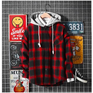 ÁO KHOÁC SƠMI CAO CẤP SỌC CARO PHỐI NÓN XÁM UNISEX NAM NỮ-TPXS03
