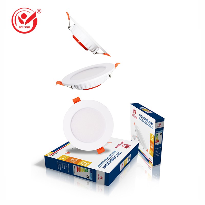 Đèn led Downlight âm trần siêu mỏng cao cấp Mỹ Linh,ánh sáng trắng 6500k/ vàng 3000k. Bảo hành 2 năm đổi mới