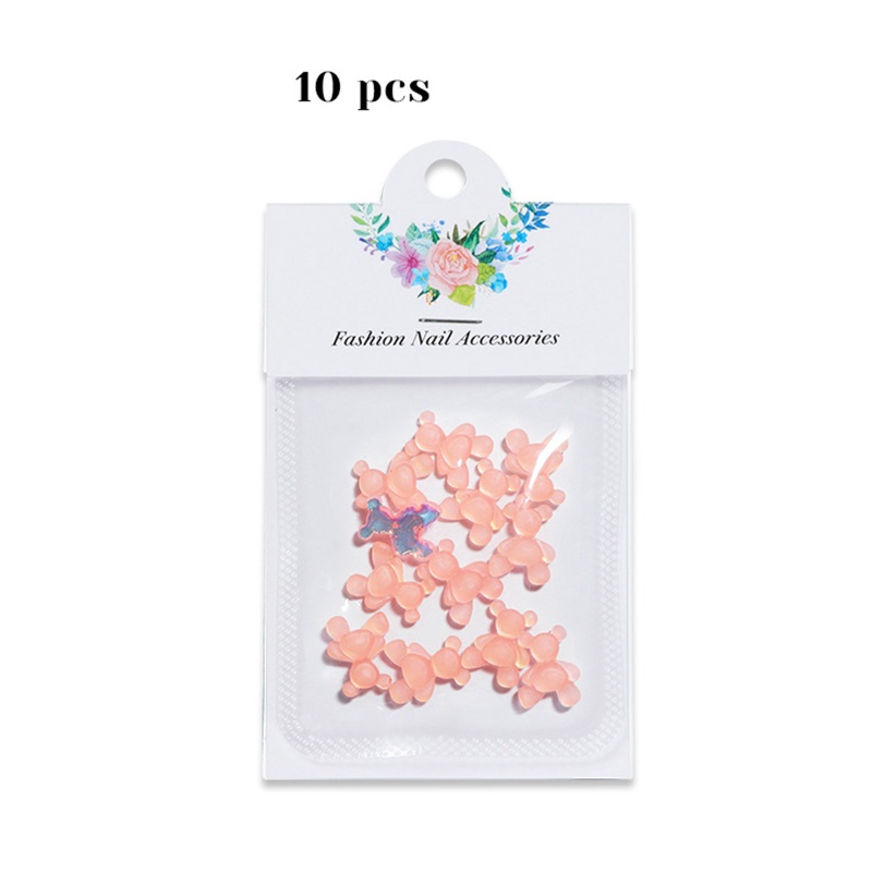 Phụ Kiện Charm Hình Gấu Gummy 3D Dễ Thương Trang Trí Móng Tay DIY