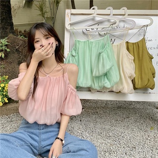Áo Voan Trễ Vai Tay Phồng 50936