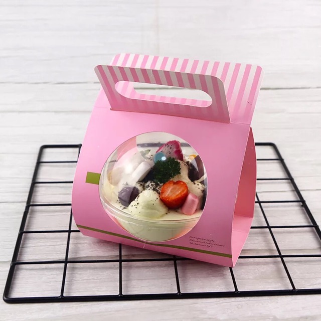 Set 10 hộp hình cầu  và túi xách tròn đựng hoa quả dầm, bánh trái,  thạch dừa, trang trí đựng son, nước hoa | BigBuy360 - bigbuy360.vn