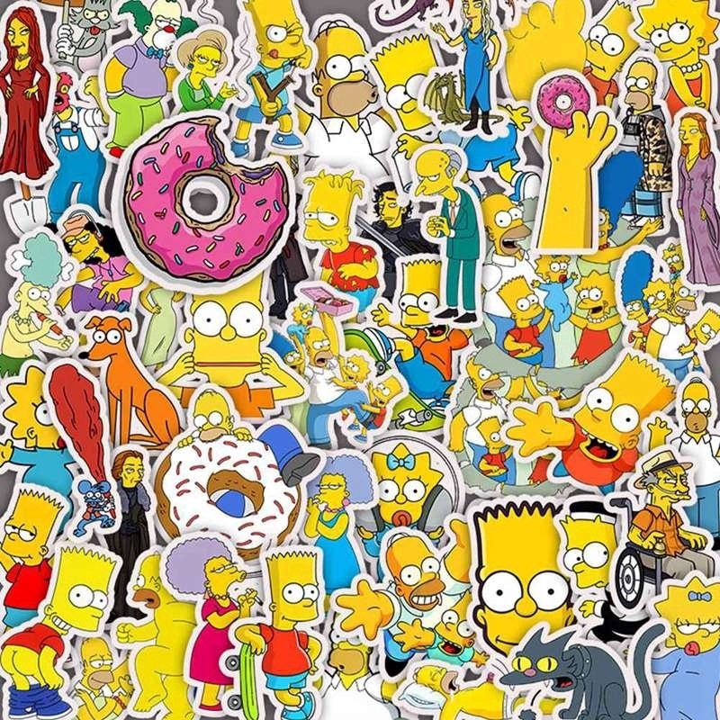 Miếng Dán Hình Nhân Vật Hoạt Hình The Simpsons Chống Thấm Nước Cho Xe Hơi, Laptop, Ván Trượt