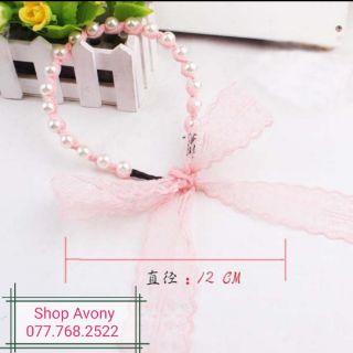 Cài tóc tiểu thư thắt nơ ren